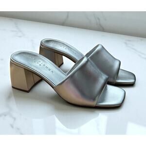 NIB Marc Fisher Women’s MI NOMBRA SILVER Slide Sandal Size 6M Ret. $150